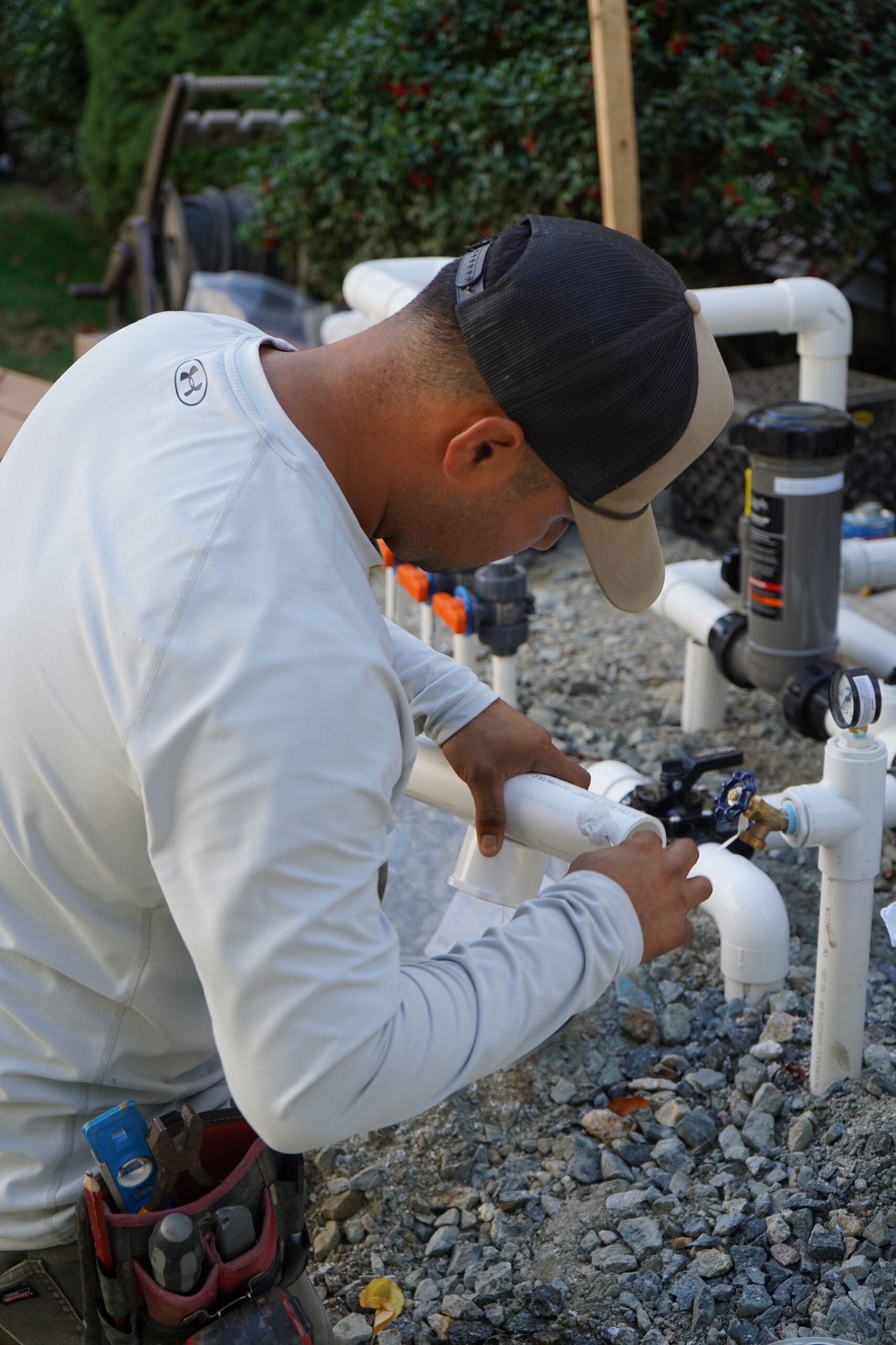 Pool equipment installation by SSG Pools technician